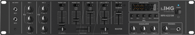 IMG MPX-622/SW - 6-Kanal-Stereo-Audio-Mischpult