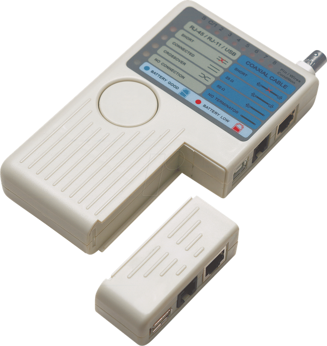 INT 351911 - 4-in-1 Kabeltester, RJ11, RJ45, USB und BNC