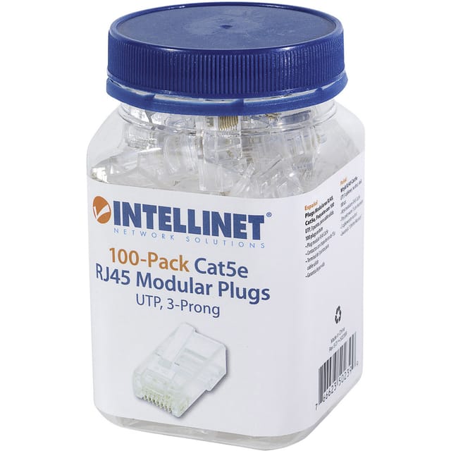 INT 502399 - CAT5e Modularstecker, UTP, 3-Punkt, 100 Stk