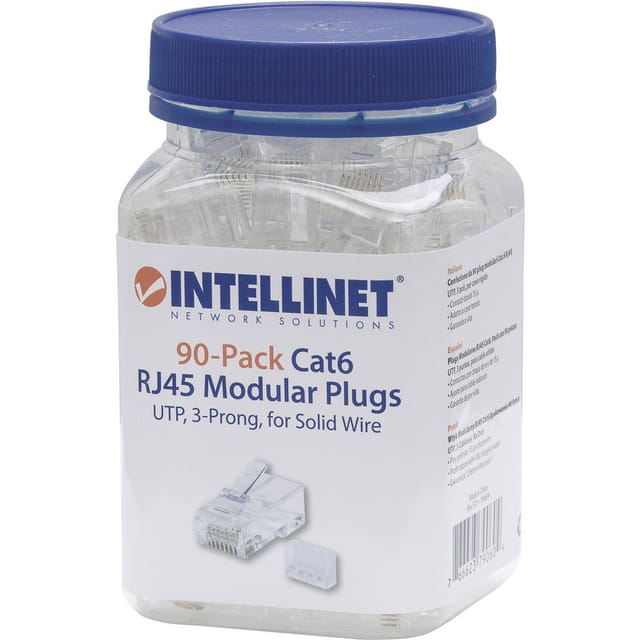 INT 790604 - CAT6 Modularstecker, UTP, 3-Punkt, 90 Stk