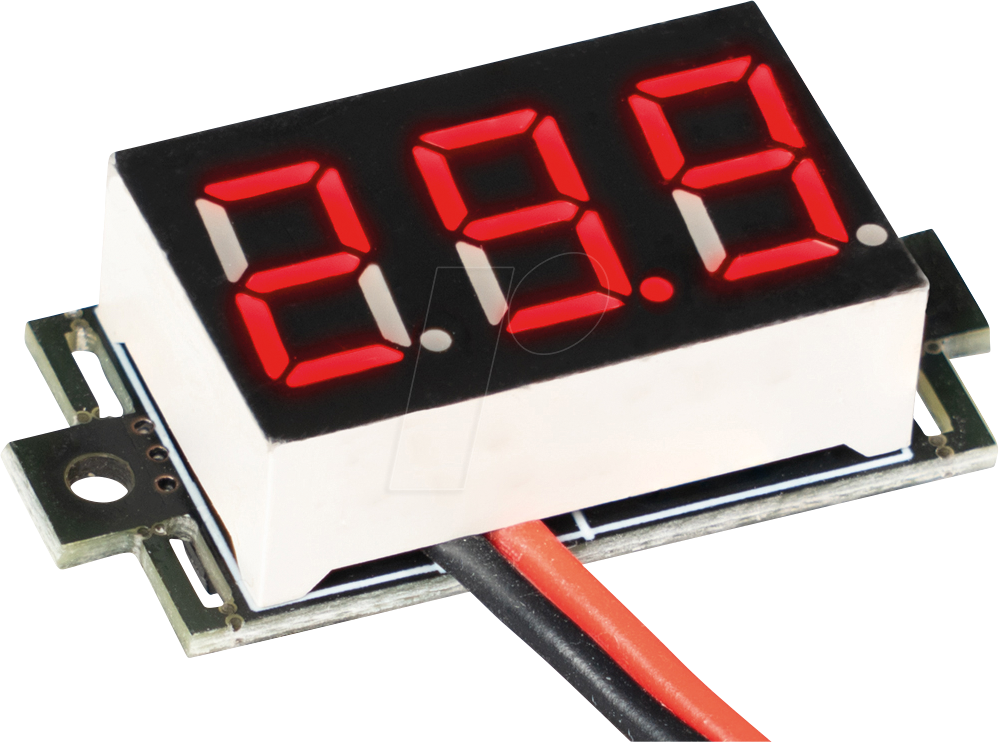 JOY-IT COM-VM01 - Mini-Digital-Voltmeter, LED, 3 Ziffern, 3 - 29,9 V DC