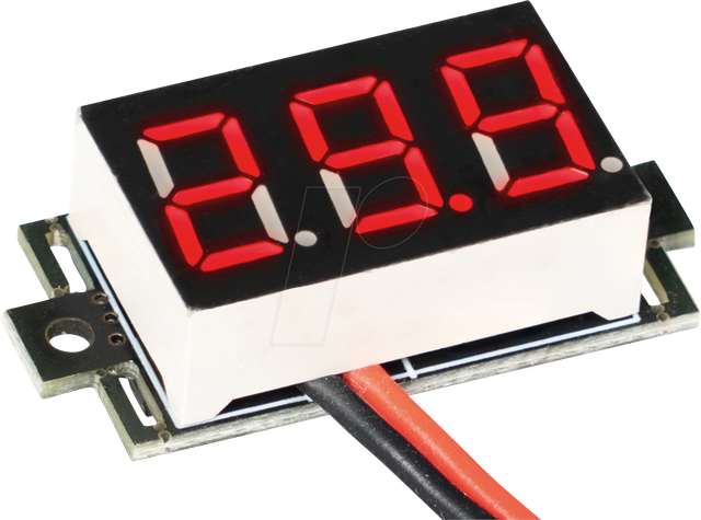 JOY-IT COM-VM01 - Mini-Digital-Voltmeter, LED, 3 Ziffern, 3 - 29,9 V DC
