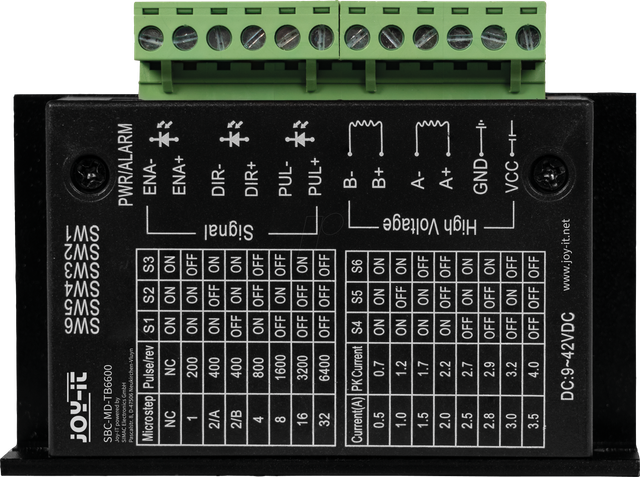 JOY-IT TB6600 - Schrittmotortreiber, 9-42 VDC, 4 A