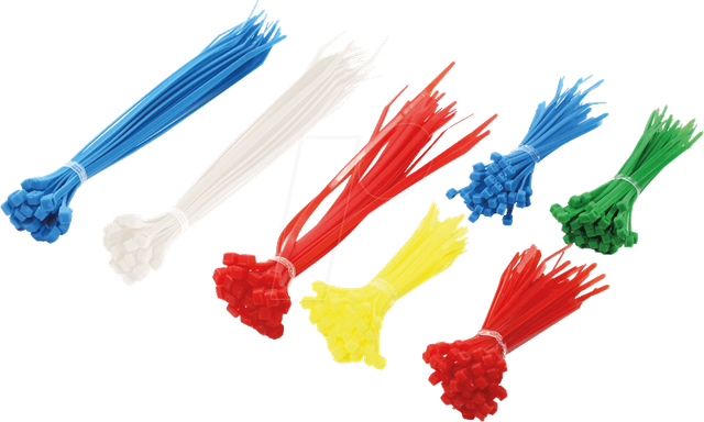 KAB SET 300 - Kabelbinder-Set, verschiedene Größen, mehrfarbig, 300er-Pack