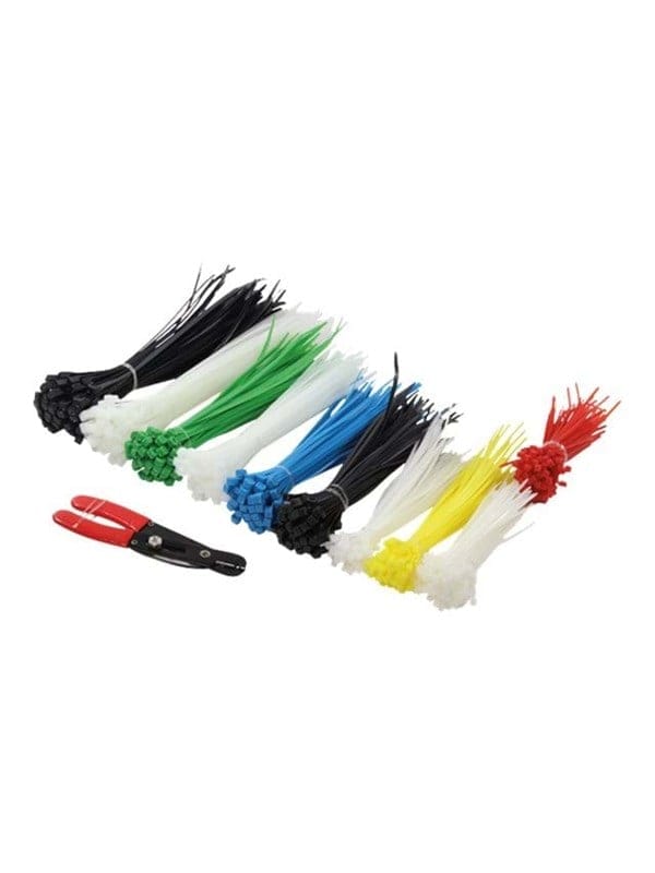 KAB SET 600 - Kabelbinder-Set, verschiedene Größen, mehrfarbig, 600er-Pack