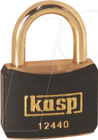 KASP K12440BLAD - Messingschloss, schwarz ummantelt