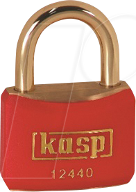 KASP K12440REDD - Messingschloss, rot ummantelt