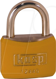 KASP K12440YELD - Messingschloss, gelb ummantelt