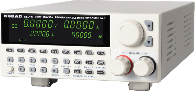 KEL103 - Elektronische Last, 300 W, 0 - 30 A, USB, RS232, LAN