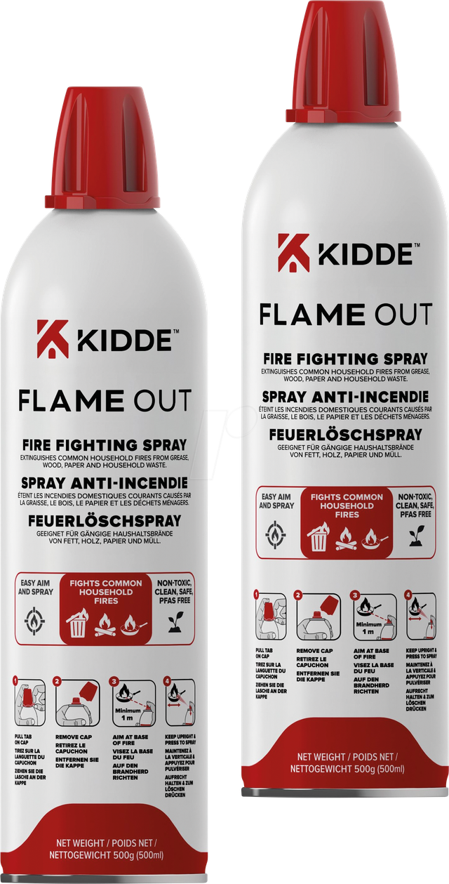 KIDDE KFS-500-2 - Feuerlöschspray, Flame Out, 500 ml, 2 Stück