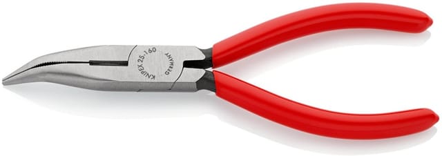 KN 25 21 160 - Flachrundzange, gebogen, Radiozange, 160 mm