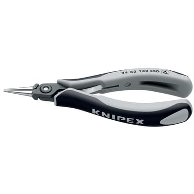 KN 34 32 130 ESD - ESD Greifzange, rund, spitz, 130 mm