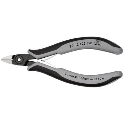 KN 79 32 125 ESD - ESD Seitenschneider, spitz, 125 mm, mit Facette