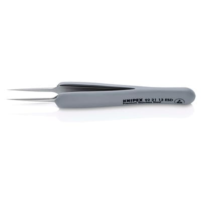 KN 92 21 13 ESD - Präzisionspinzette mit gummiertem Griff ESD, 112 mm