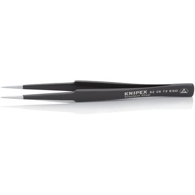 KN 92 28 72 ESD - Pinzette, gerade, spitz, 135 mm, ESD