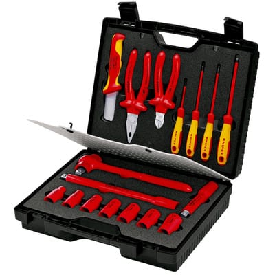 KN 98 99 11 - Werkzeugsatz, VDE, Zangen, Schraubwerkzeuge, 17-teilig