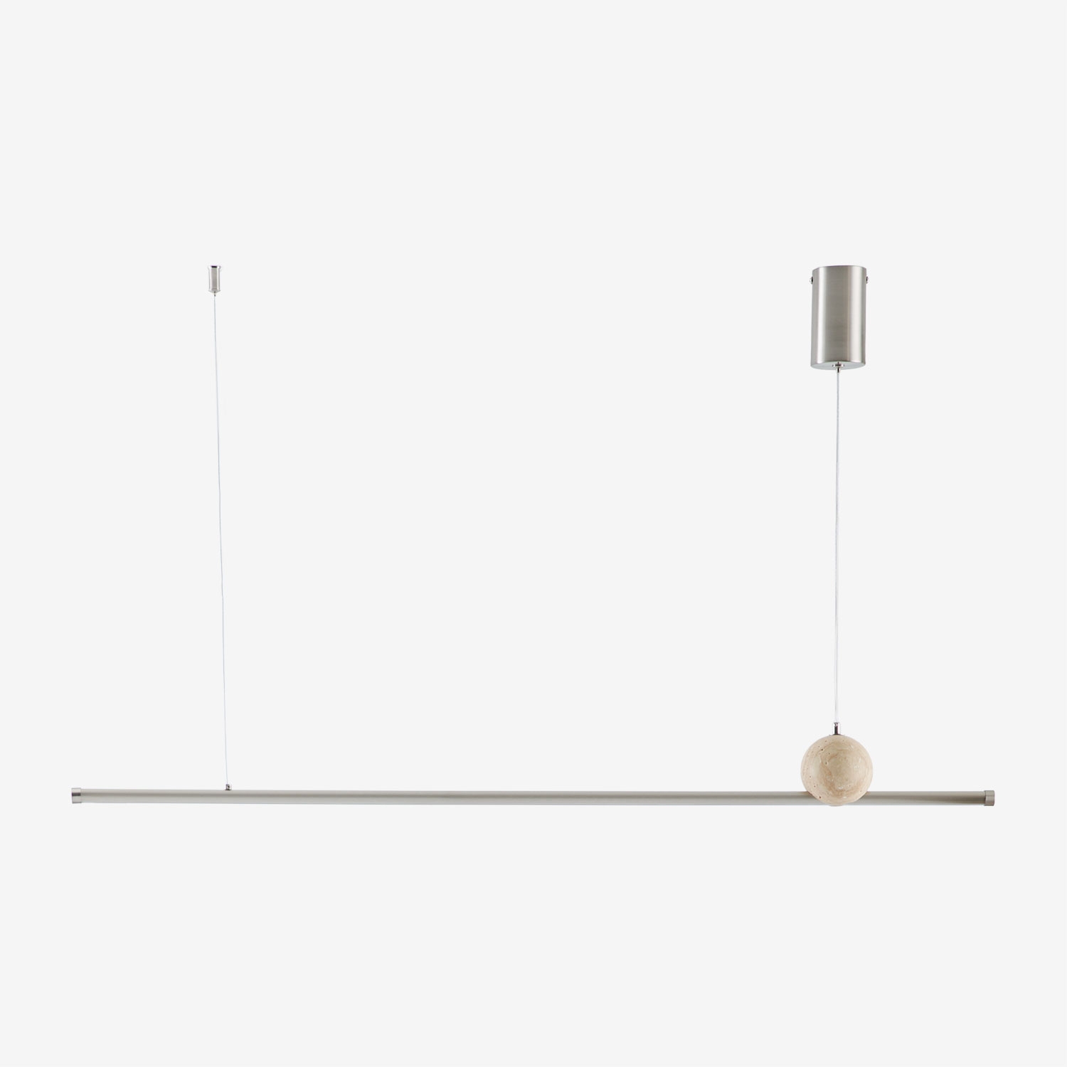 Sklum Led 100 Cm Lineare Pendelleuchte Aus Naturstein Und Eisen Lanuvio Travertin