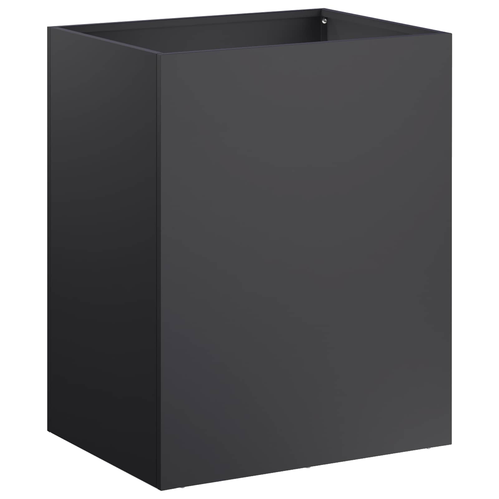 Garten-pflanzgefäß Schwarz 40 X 30 X 40 Cm Kaltgewalzter Stahl Vidaxl