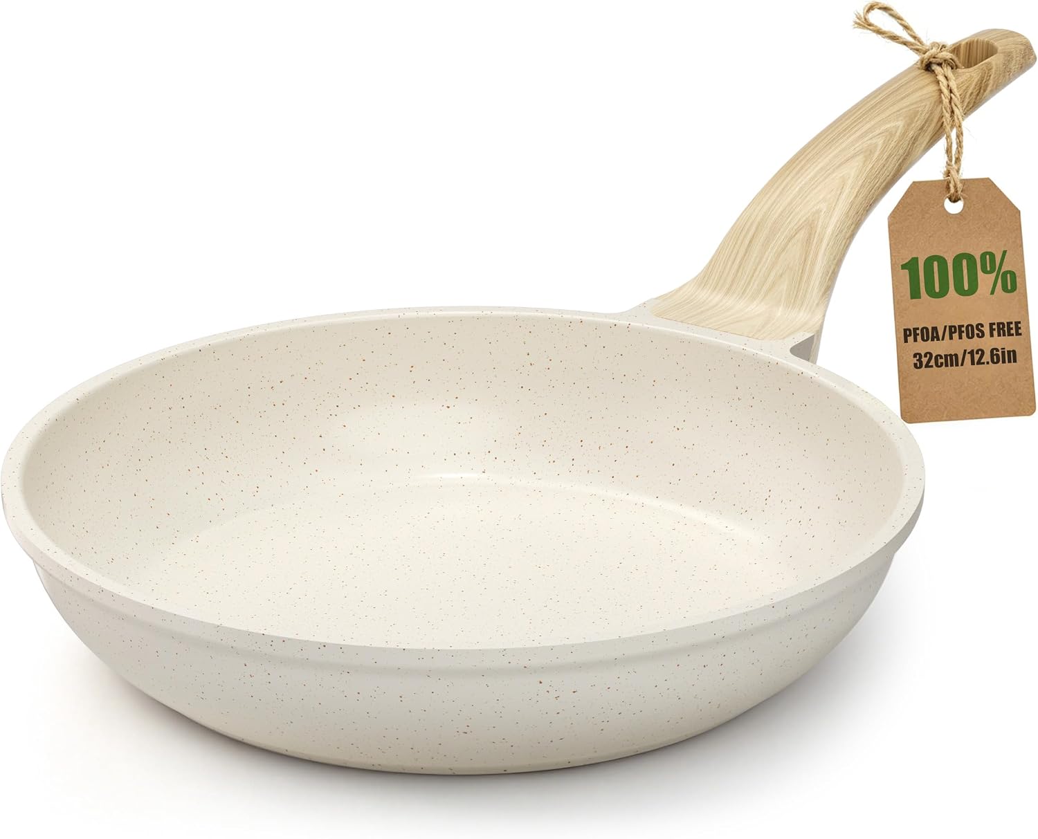 Yashe Aluminium-bratpfanne Bzdd-32rlw, 32 Cm, Weiß, Antihaft