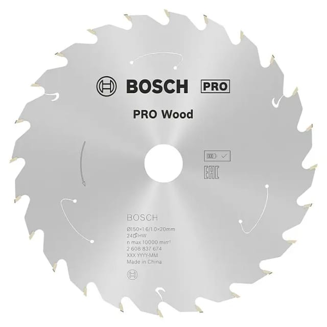 Bosch Kreissägeblatt für Akkusägen 'Standard for Wood' 150 x 20 x 1,6 mm 24 Zähne