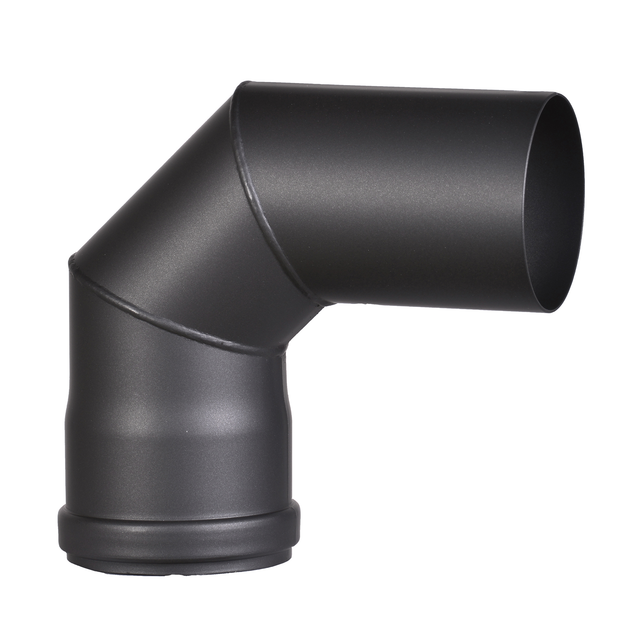 Pelletofen-Rohrbogen schwarz Ø 80 x 1,2 mm