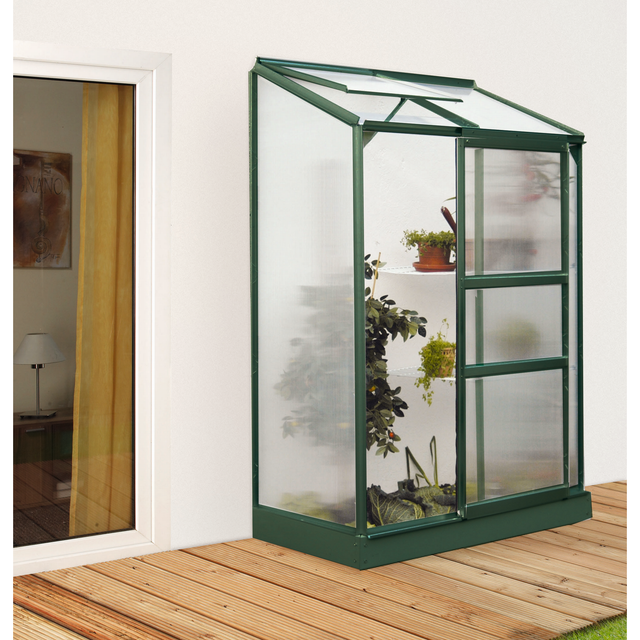 Vitavia Anlehngewächshaus 'Ida 900' 130 x 65 cm mit 4 mm Hohlkammerplatten smaragdfarben