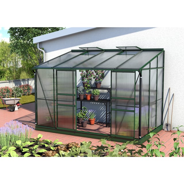 Vitavia Anlehngewächshaus 'Ida 6500' 316,6 x 190,1 cm mit 6 mm Hohlkammerplatten smaragdfarben