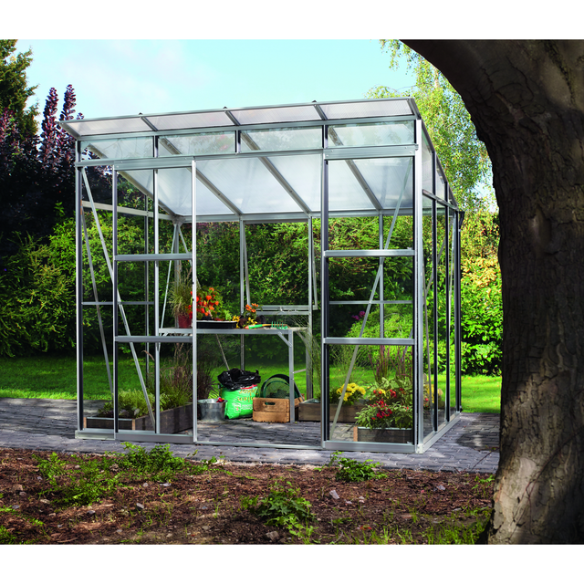Vitavia Gewächshaus 'Playa 5900' 254 x 192 cm mit 3 mm Sicherheitsglas aluminiumfarben