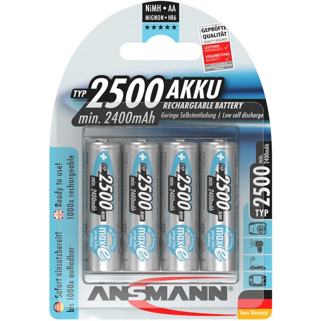 ANS MAXE 4XAA-2 - maxE, NiMh Akku, AA (Mignon), 2500 mAh, 4er-Pack