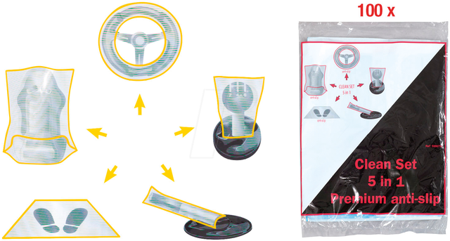 KS 500.8110 - Innenraum-Schoner Set 5 in 1, PKW, 100er-Pack
