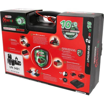 KS 515.6300 - eMONSTER Brushless-Akku-Schlag-Bohr-Schrauber-Satz, 4-teilig