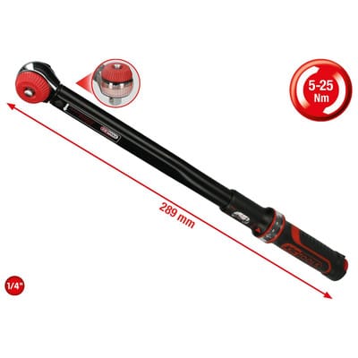KS 516.1412 - 1/4'' Ratschen-Drehmomentschlüssel, 5-25 Nm