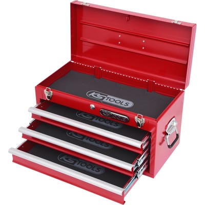 KS 891.0003 - Werkzeugtruhe mit 3 Schubladen-rot, L508xH255xB303mm