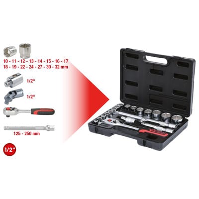 KS 911.0620 - 1/2'' Steckschlüssel-Satz, 20-teilig