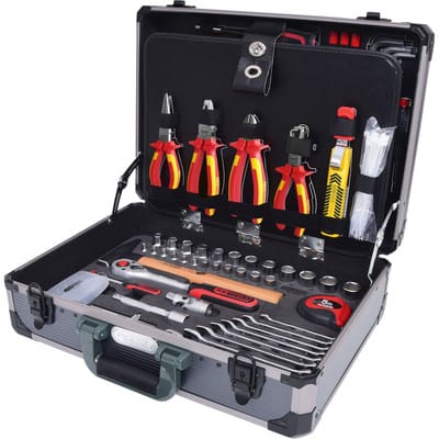 KS 911.0628 - 1/4'' + 1/2'' Elektriker-Werkzeugkoffer, 128-teilig