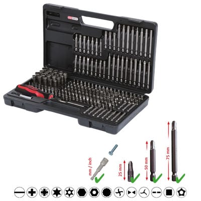 KS 911.2008 - 1/4'' Bit-Satz, 208-teilig