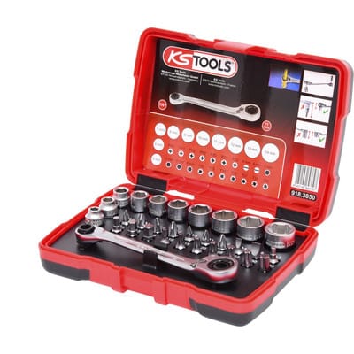 KS 918.3050 - 1/4'' + 11 mm Durchgangs-Steckschlüssel- und Bit-Satz, 31-teilig