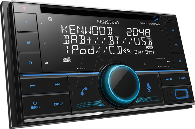KW DPX-7300DAB - CD Receiver mit DAB+, 2-DIN, USB, BT, Amazon Alexa