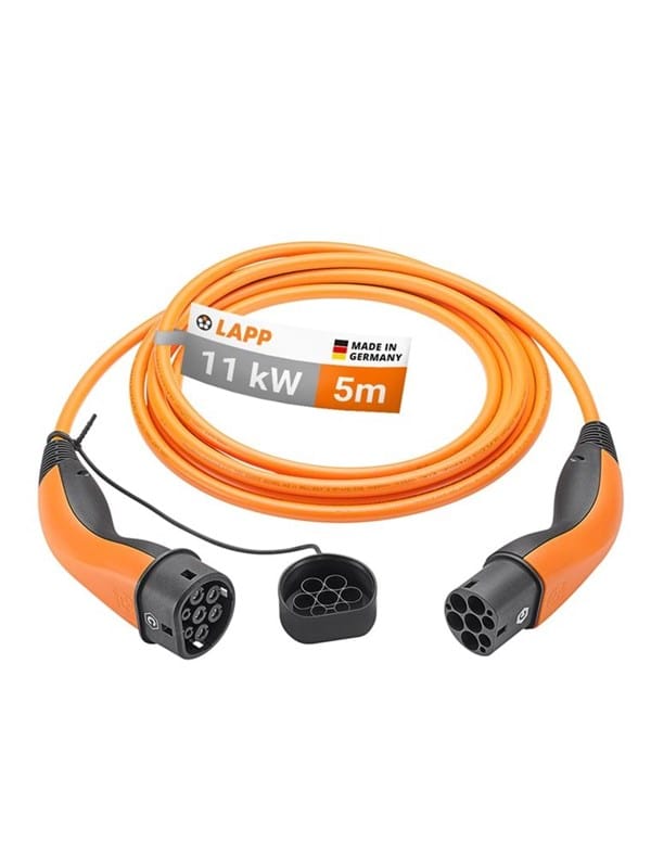 LAPP 61785 - Typ 2 Kabel, Standard, 11 kW, 20 A, 3-Phase, 5 m, orange