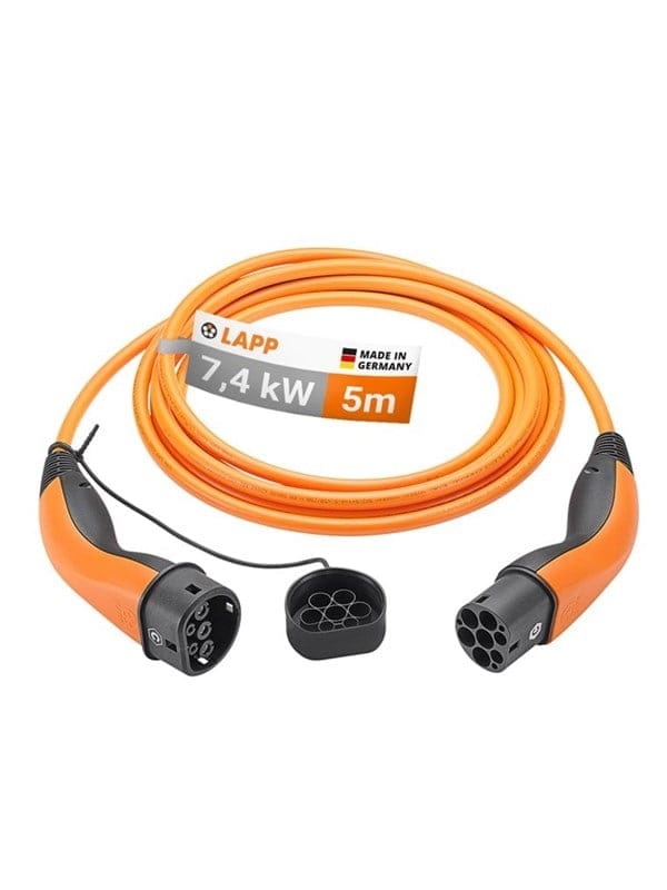 LAPP 61786 - Typ 2 Kabel, Standard, 7,4 kW, 32 A, 1-Phase, 5 m, orange