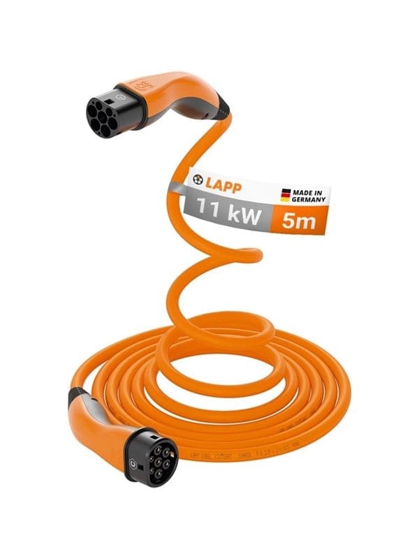 LAPP 61796 - Typ 2 Kabel, Helix, 11 kW, 20 A, 3-Phase, 5 m, orange
