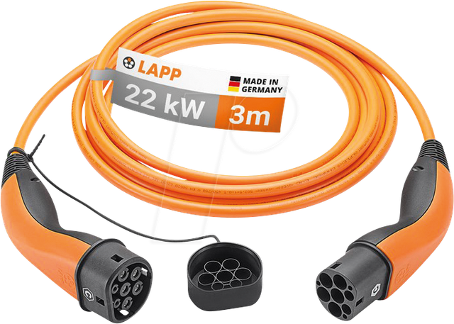 LAPP 65755 - Typ 2 Kabel, für E-Fahrzeuge, 22 kW, 32 A, 3 Ph, 3 m