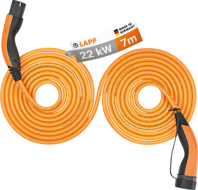 LAPP 75746 - Typ 2 Kabel, für E-Fahrzeuge, 22 kW, 32 A, 3 Ph, Helix, 7 m