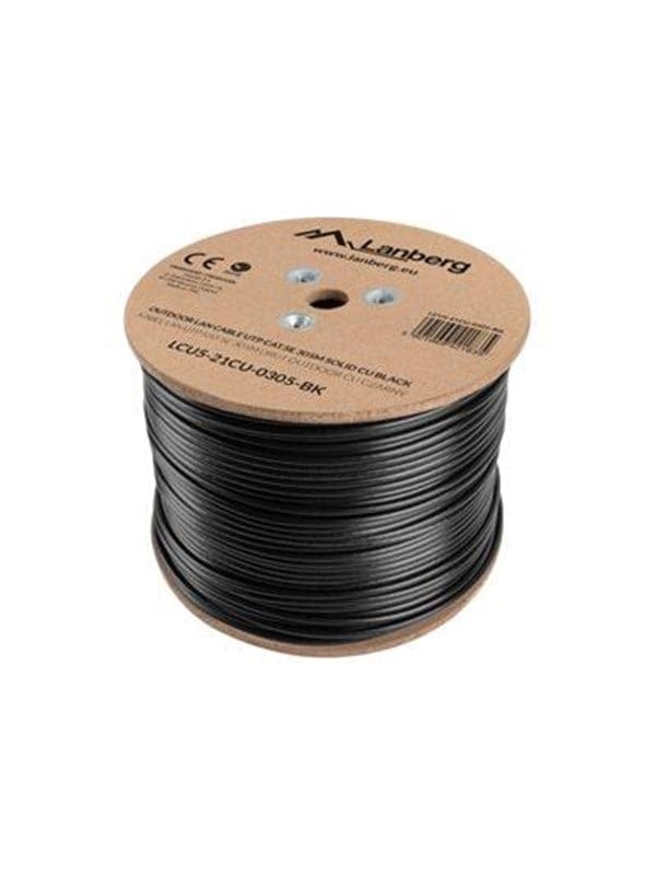 LBG 521CU0305BK - Cat.5e Verlegekabel UTP, außen, schwarz, 305m