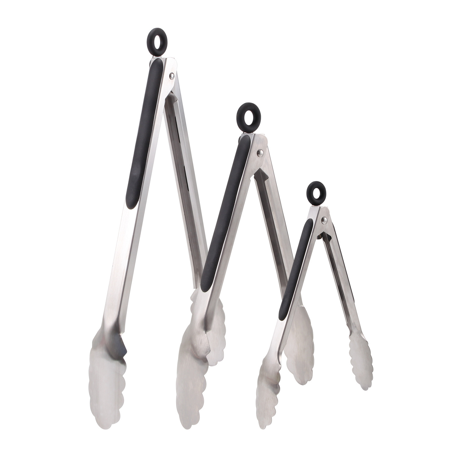 Küchenzange Aus Edelstahl – 3er-set (7, 9 Und 12 Zoll) – Multifunktionale Zange Für Grill, Fleisch, Brot Und Salat – Hitzebeständiges Kochgeschirr-x
