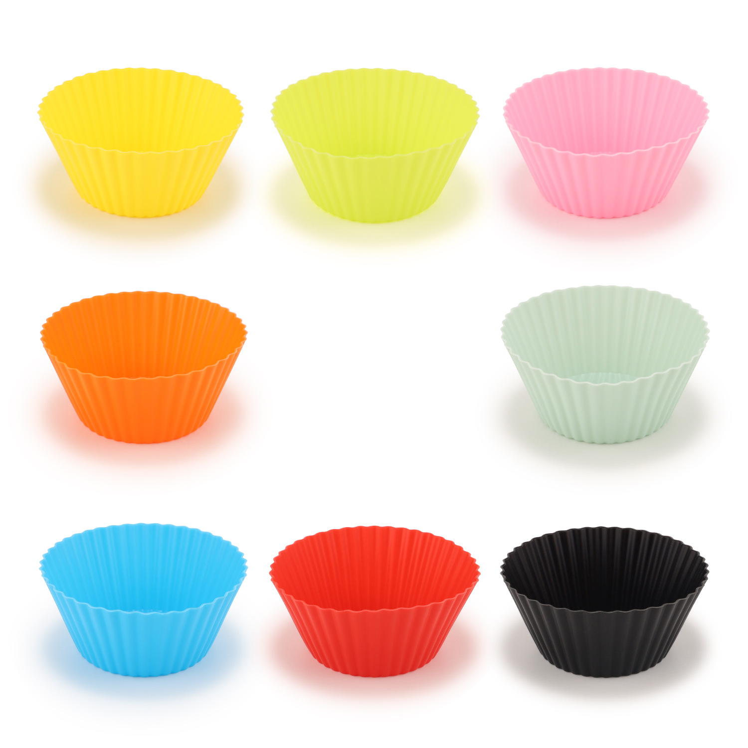 Set Mit 16 Runden Silikon-muffinformen (7 Cm Durchmesser) – Antihaft-kuchen-, Pudding- Und Cupcake-formen (2 Sets)-x