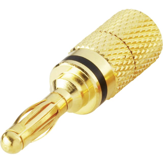LBS VG SW - Lamellen-Bananenstecker - vergoldet, 6 mm, sw