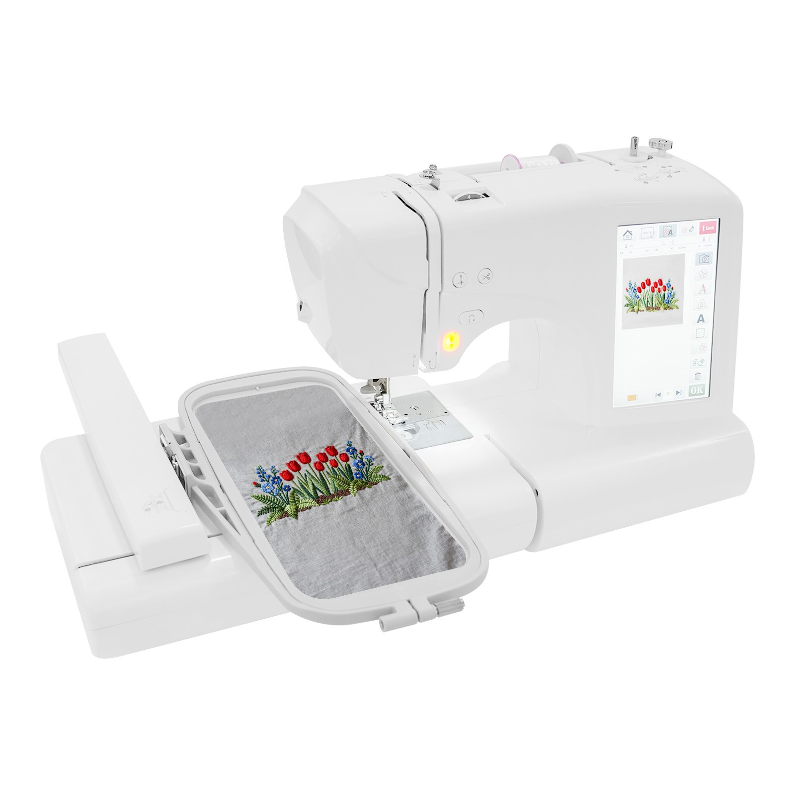 Stickmaschine, 7-zoll-lcd-touchscreen Mit Einem Stickbereich Von 100 X 235 Mm, Computergesteuerte Stick- Und Nähmaschine, Automatischer Einfädler, Mit 168 Nähprogrammen