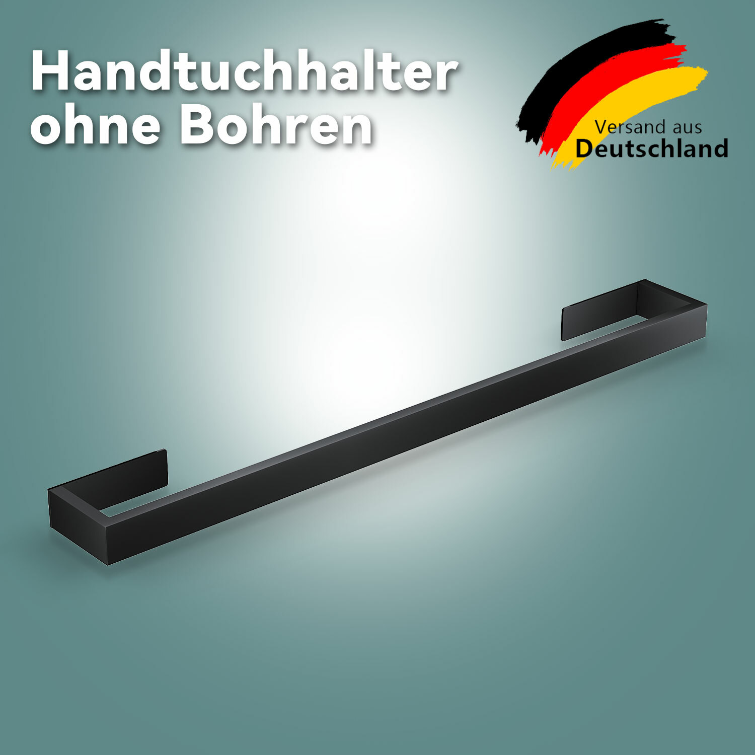 Handtuchhalter Ohne Bohren Handtuchstange Edelstahl Handtuchständer Schwarz 60cm - Sonni