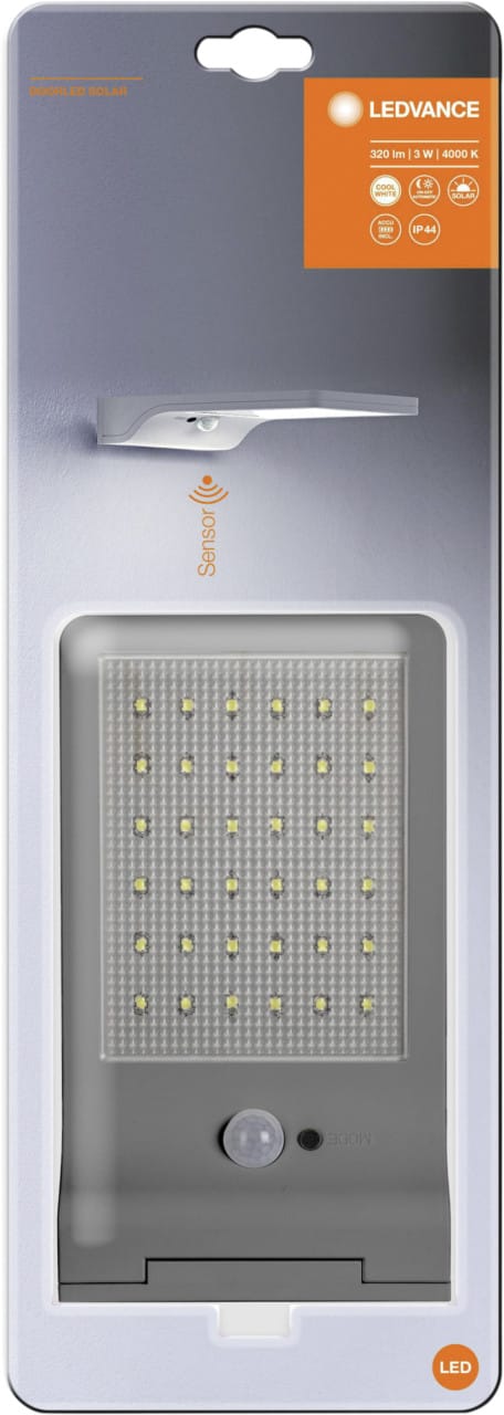LDV 075267862 - LED-Solarleuchte DoorLED Solar Silver, 320 lm, IP44, Sensor